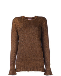 Женский темно-коричневый свитер с круглым вырезом от Lanvin