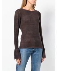 Женский темно-коричневый свитер с круглым вырезом от Avant Toi