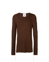 Мужской темно-коричневый свитер с круглым вырезом от Lost & Found Rooms