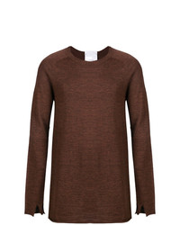 Мужской темно-коричневый свитер с круглым вырезом от Lost & Found Rooms