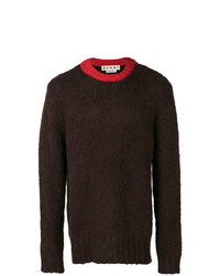 Мужской темно-коричневый свитер с круглым вырезом от Marni