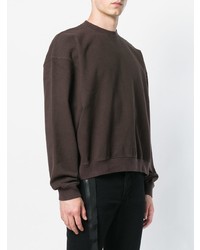 Мужской темно-коричневый свитер с круглым вырезом от Unravel Project