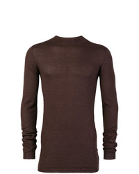 Мужской темно-коричневый свитер с круглым вырезом от Rick Owens