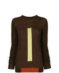 Женский темно-коричневый свитер с круглым вырезом от Rick Owens