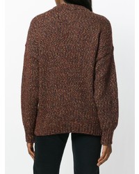 Женский темно-коричневый свитер с круглым вырезом от Isabel Marant