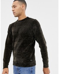 Мужской темно-коричневый свитер с круглым вырезом от Threadbare