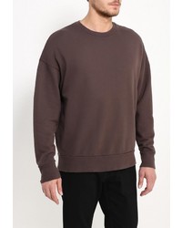 Мужской темно-коричневый свитер с круглым вырезом от Topman