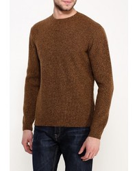 Мужской темно-коричневый свитер с круглым вырезом от Topman