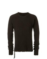 Мужской темно-коричневый свитер с круглым вырезом от Unravel Project