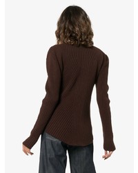 Женский темно-коричневый свитер с круглым вырезом от Low Classic