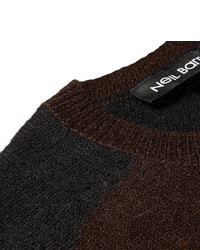 Мужской темно-коричневый свитер от Neil Barrett