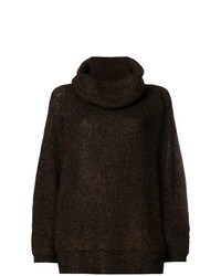 Темно-коричневый свободный свитер от Mes Demoiselles
