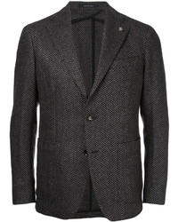 Мужской темно-коричневый твидовый пиджак от Tagliatore