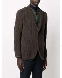 Мужской темно-коричневый твидовый пиджак от Lardini