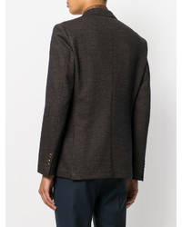 Мужской темно-коричневый хлопковый пиджак с узором "гусиные лапки" от Etro