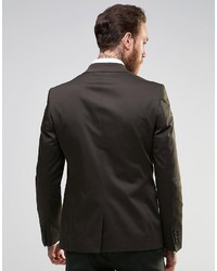 Мужской темно-коричневый хлопковый пиджак от Asos