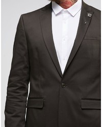 Мужской темно-коричневый хлопковый пиджак от Asos