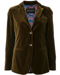 Женский темно-коричневый хлопковый пиджак от Etro