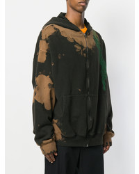 Мужской темно-коричневый худи с принтом от Damir Doma