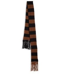 Темно-коричневый шарф в горизонтальную полоску