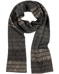 Темно-коричневый шарф с принтом