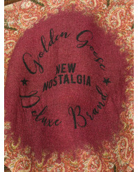 Женский темно-коричневый шарф с принтом от Golden Goose Deluxe Brand