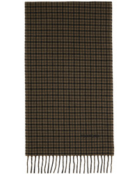 Темно-коричневый шарф с узором "гусиные лапки"