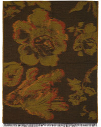 Темно-коричневый шарф с цветочным принтом