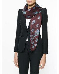 Женский темно-коричневый шарф от Alexander McQueen