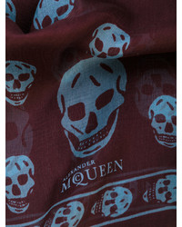 Женский темно-коричневый шарф от Alexander McQueen