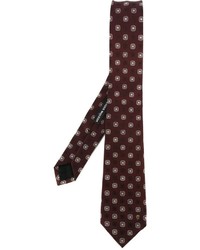Мужской темно-коричневый шелковый галстук с вышивкой от Alexander McQueen
