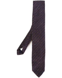 Мужской темно-коричневый шелковый галстук с принтом от Lardini