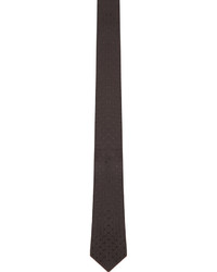 Мужской темно-коричневый шелковый галстук от Alexander McQueen