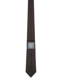 Мужской темно-коричневый шелковый галстук от Alexander McQueen