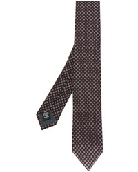 Мужской темно-коричневый шелковый галстук от Ermenegildo Zegna