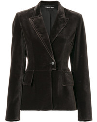 Женский темно-коричневый шелковый пиджак от Tom Ford