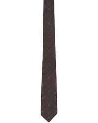 Мужской темно-коричневый шелковый плетеный галстук от Alexander McQueen