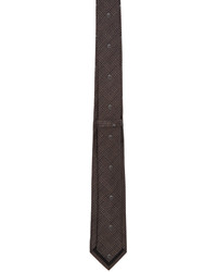Мужской темно-коричневый шелковый плетеный галстук от Alexander McQueen