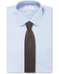 Мужской темно-коричневый шерстяной вязаный галстук от Canali