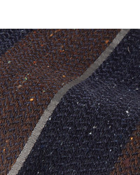 Мужской темно-коричневый шерстяной галстук в горизонтальную полоску от Canali