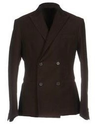 Темно-коричневый шерстяной двубортный пиджак