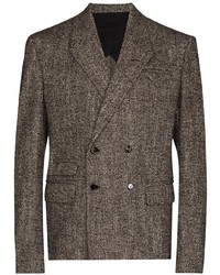 Мужской темно-коричневый шерстяной двубортный пиджак от Bottega Veneta