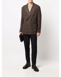Мужской темно-коричневый шерстяной двубортный пиджак от Boglioli