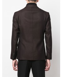 Мужской темно-коричневый шерстяной двубортный пиджак от Tagliatore