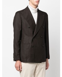 Мужской темно-коричневый шерстяной двубортный пиджак от Tagliatore