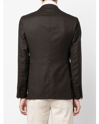 Мужской темно-коричневый шерстяной двубортный пиджак от Tagliatore