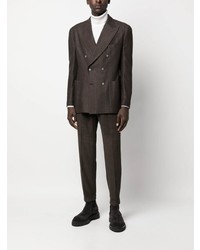 Мужской темно-коричневый шерстяной двубортный пиджак от Barba