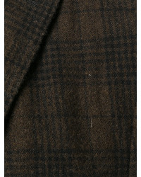 Мужской темно-коричневый шерстяной пиджак в клетку от Boglioli