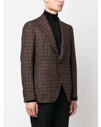 Мужской темно-коричневый шерстяной пиджак в клетку от Tagliatore