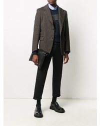 Мужской темно-коричневый шерстяной пиджак в клетку от Junya Watanabe MAN